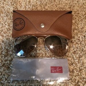 Gold & light brown Ray Ban Aviators